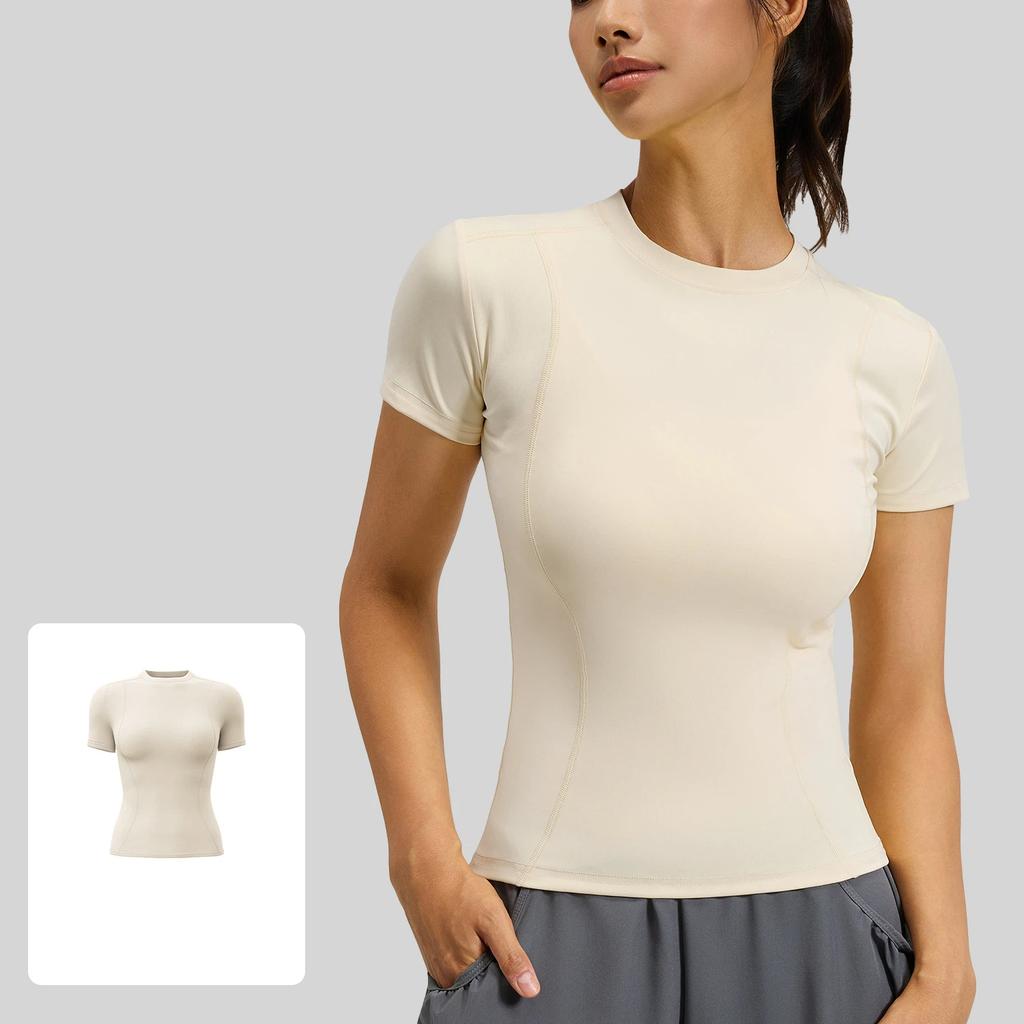 New Summer Women's Sports Tights Yoga Wear Short sleeved Tops Female Running Fitness T-shirts