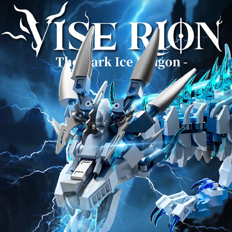 Креативный набор строительных блоков «Мифический дракон» Ледяной дракон Летающий дракон 3D-модель Набор для сборки своими руками Кирпичики Подарок на день рождения для детей