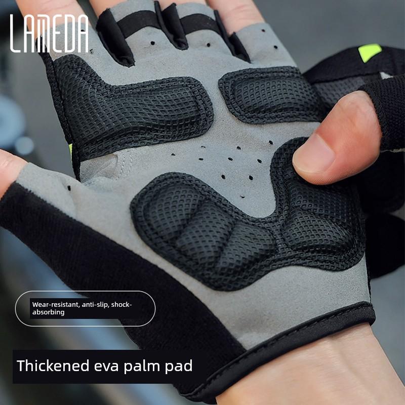 Lampada Summer Cycling Gloves Half-Finger Shock-Absorbing Breathable Short-Finger Road Mountain Bike Bicycle Equipment for Men and Women