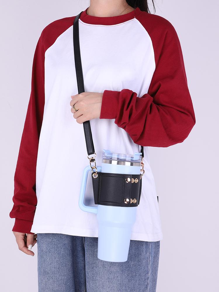 PU Leather Water Bottle Holder Water Bottle Holder with Adjustable Strap Water Bottle Sling Bag for Stanley 30oz & 40oz Tumbler