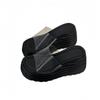 Fashion 2025 New Fashionable Summer Slippers for Women Wearing Thick Bottom Slope Heel Sandals Transparent High Heel 9cm Slippers