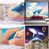 Fantasy Whale Cute Girl Art Wall Hanging Home Wall Decoration Tapestry Office Living Room Tapestry