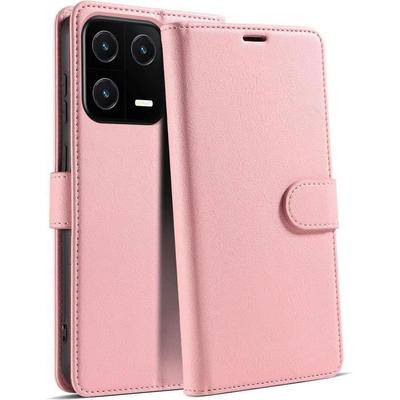 Чехол для Xiaomi 13 - E.F.CONNECTION - Розовый - Защита от царапин - Держатель для карт - Мягкая ПУ кожа 360 градусов