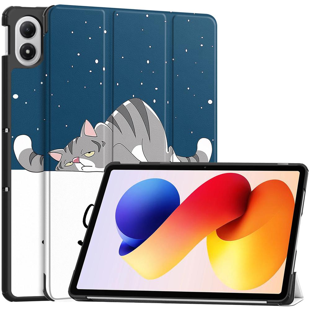 Чехол для Xiaomi Redmi Pad 2 Pro 12,1 дюйма 2025 года, кожаный, с тройным сгибом, магнитная крышка, Funda для POCO Pad M1 12,1" с функцией автосна