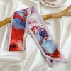 Silk Scarf High-end Sense with Hanfu Tied Bag Streamer Shirt Neck Printed Small Scarf Decorative Belt