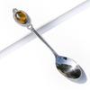 Natural Crystal Stone Stainless Steel Spoon Tea Coffee Dessert Spoons Healing Crystals Rose Quartz Gemstone Creative Home Decor