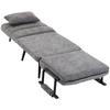 3 In 1 Folding Armchair With Sleeping Function 186 X 60 Cm Recliner With 5 Level Adjustable Backrest