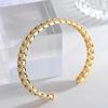 CMM Wedding Yellow Golden Color Bracelet Zirconia Open Cuff Bangle