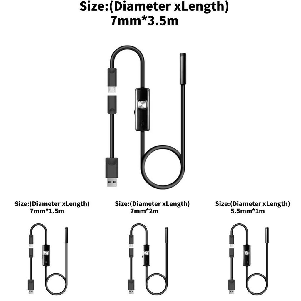 Threeinone Usb Endoscope With Probe For Mobile And Pc Inspection In Plumbing And Automotive
