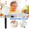 Portable 10X Handheld Magnifying Glass, Retro Handle Magnifier Eye Loupe Glass With Metal Handle High Magnification For Rea F3K7