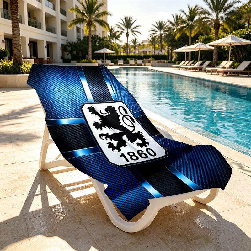 1860 Munchen football club Print Beach Towel Design, Soft, Lightweight. for Home Bathroom, Spa, Pool, Yoga, Surfing, Camping, Gift for Family, Friend