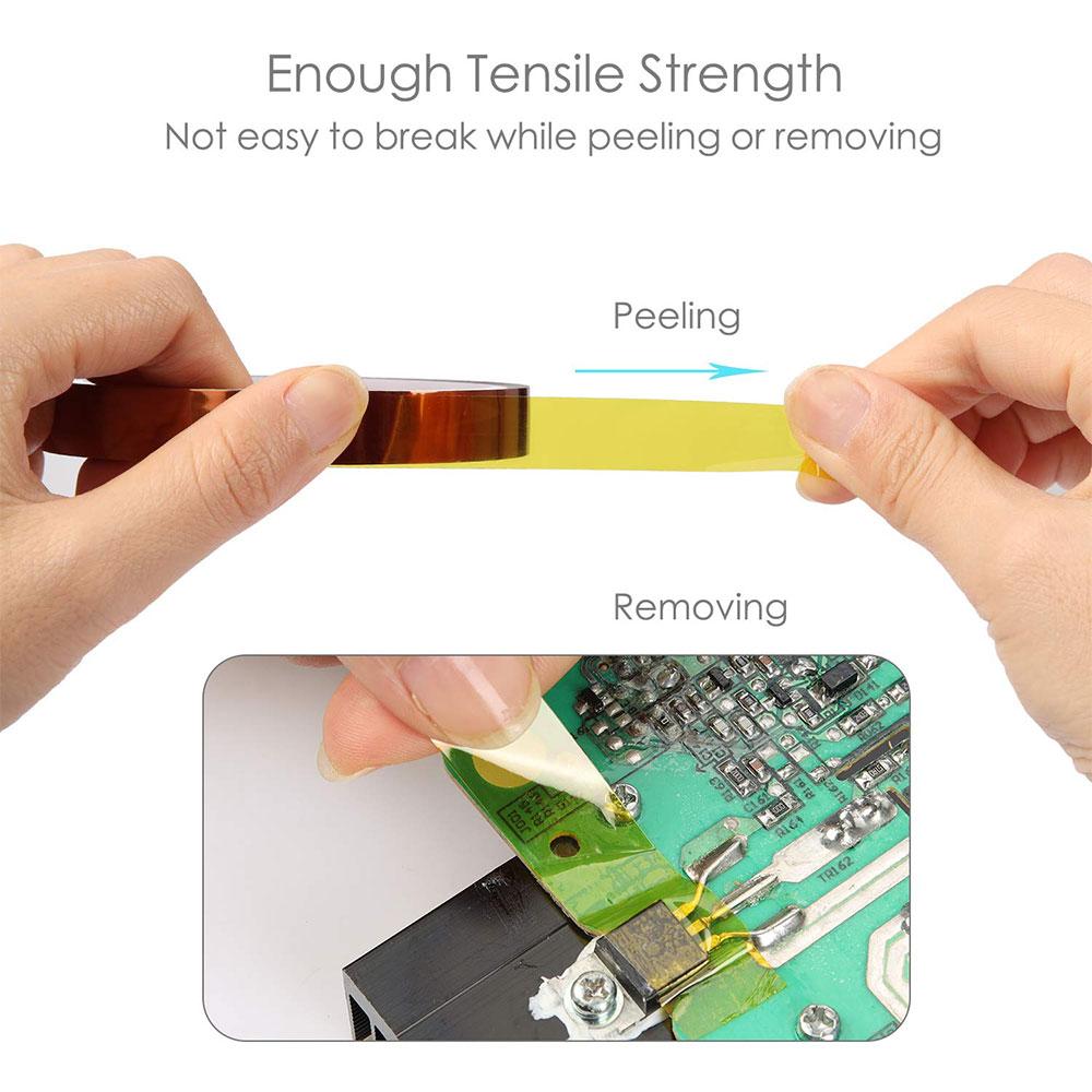 1PC 3mm Long Gold Finger High Temperature Resistant Tape Polyimide Tape Multi Size Pet Anti Static Lithium Battery Insulation Tape