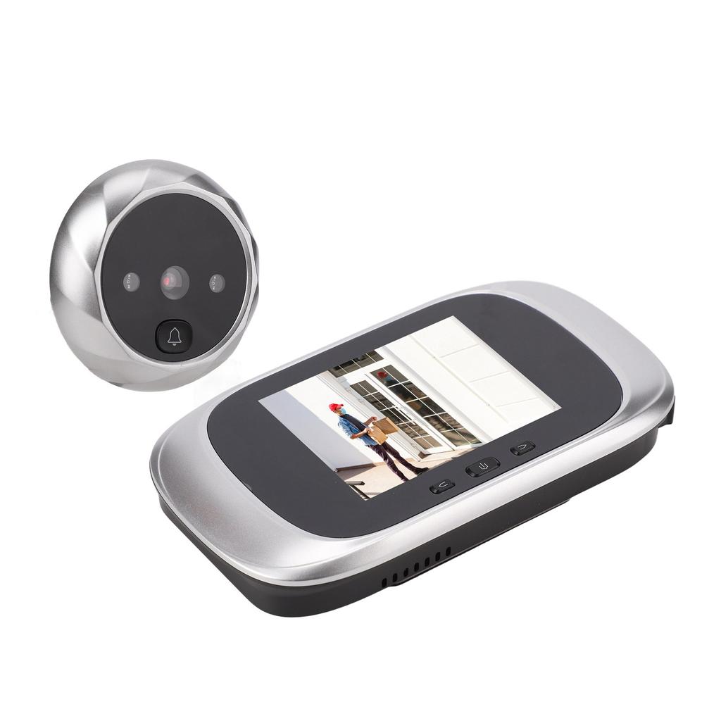 Цифровой дверной глазок с экраном высокой четкости 2,8 дюйма, широким углом обзора 90 градусов, поддержкой 12 языков