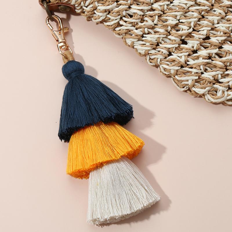 Bohemian Multicolor Handmade Layered Tassel Keychain Simple Key Ring Fit Women Girls Handbag Accessorie Jewelry Gift