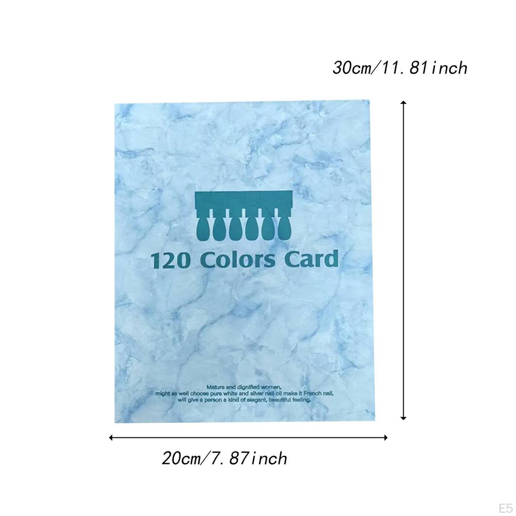 120 Nail Color Swatches Book Manicure Tool for Polish Gel Display Chart Salon