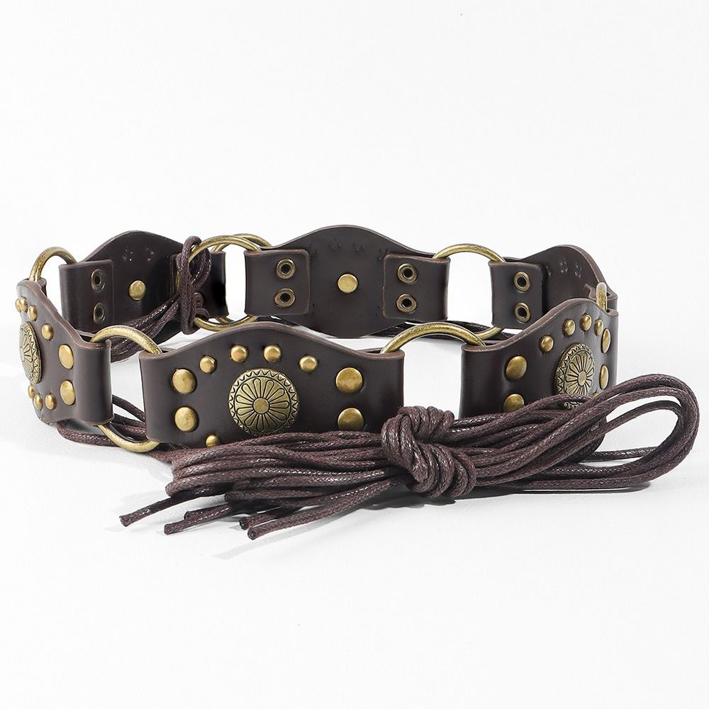 Exaggerated Cowboy Hollow Belt Y2K Wide Disc Belt Y2K Hollow Disc Belt Disc Belt for Women