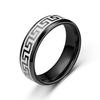 6mm Vintage Laser Great Wall Pattern Stainless Steel Rings for Men Womem Titanium Steel Couple Ring Wedding Jewelry Party Gift