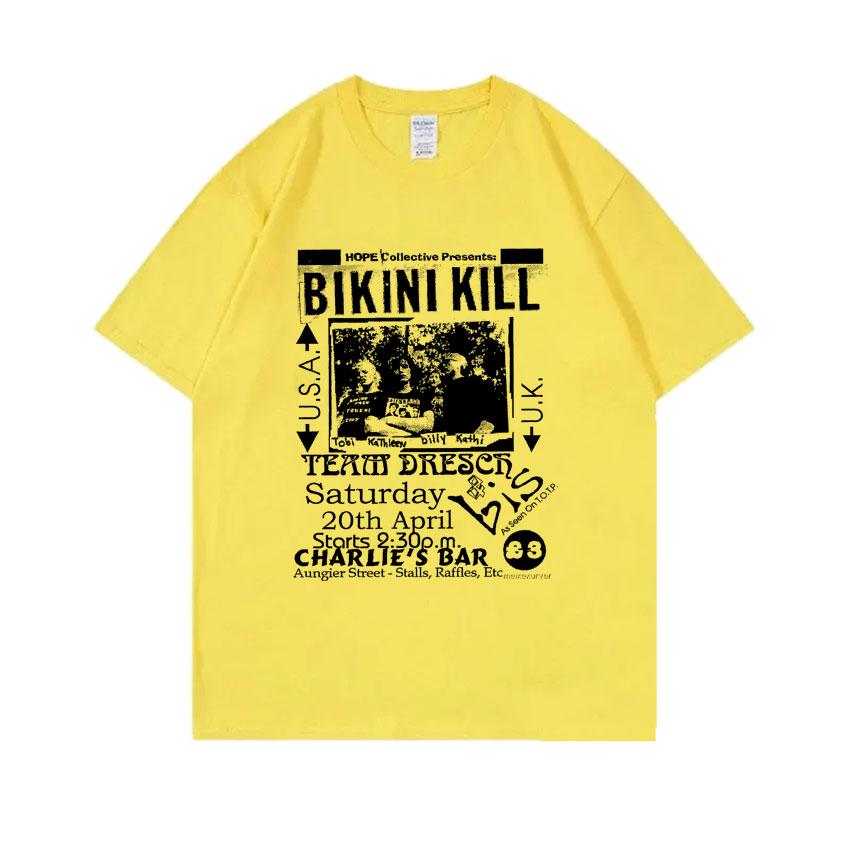 Панк-рок группа Bikini Kill Футболка с графическим принтом Унисекс Женская Винтажная Свободная Футболка с коротким рукавом Унисекс Повседневная хлопковая футболка