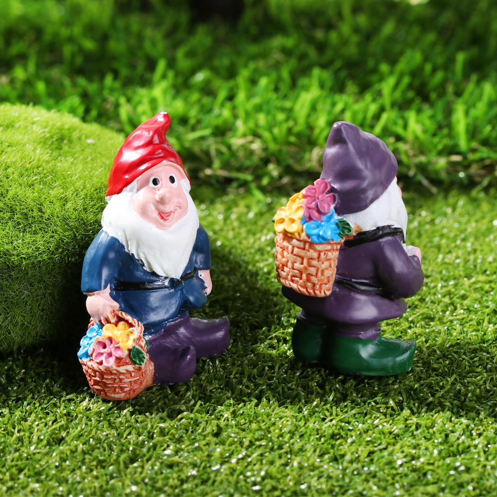 Hand-painted Desktop Decoration Mini Gnome Figurines Miniature Dwarfs Statue Fairy Garden Gnomes