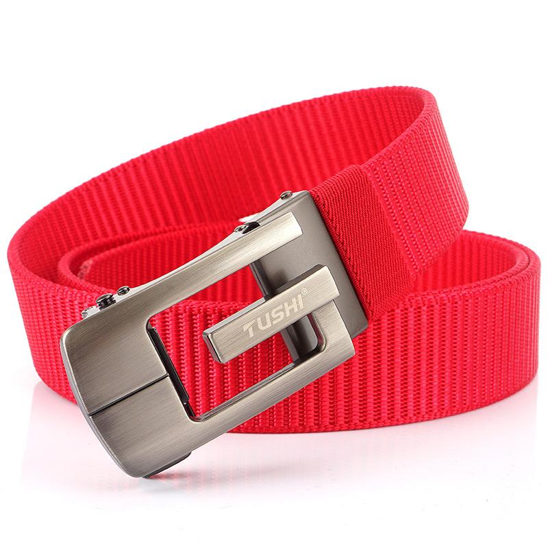 Новый мужской ремень для поездок на работу с автоматической пряжкой из нейлона, универсальный двухслойный толстый ремень для отдыха на природе