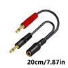 Computer Headsets Adapter 3.5mm Female to 2 Male Sound and Microphones Splitter Cable