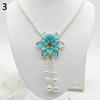 Women's Fashion Jewelry Flower Pendant Faux Pearl Tassels Necklace Sweater Chain MIT