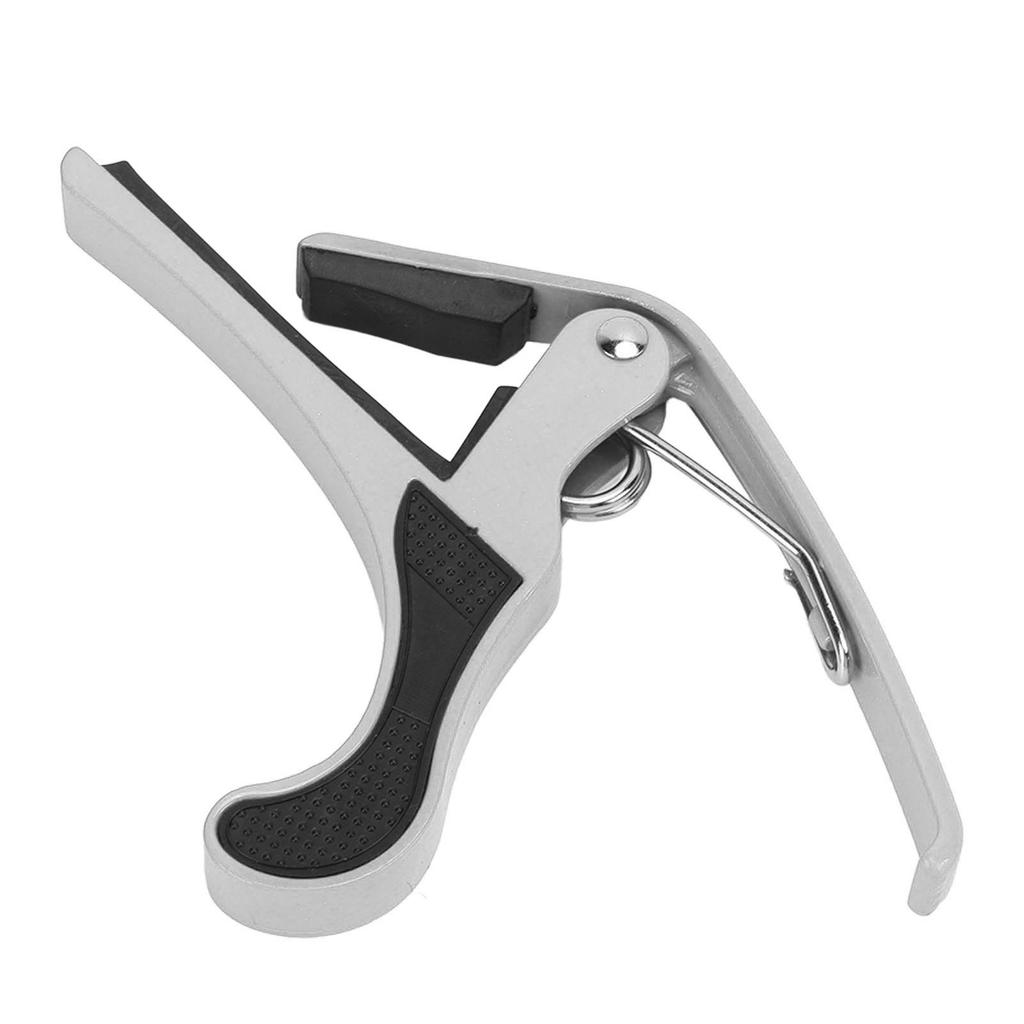 Guitar Capo Alloy Quick Release Electric Guitar Capo Set with 2PCS Guitar Picks for Banjo Mandolin Silver
