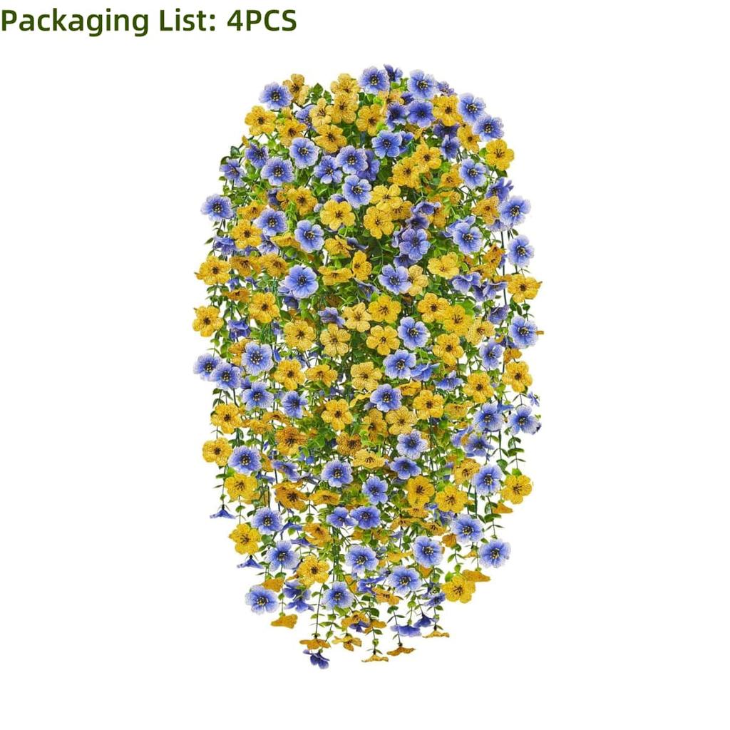 4PCS Hanging Artificial flowers -Eucalyptus Leaves Floral - Fake flowers Indoor/Outdoor Decor Garden -  Durable Plastic Florals