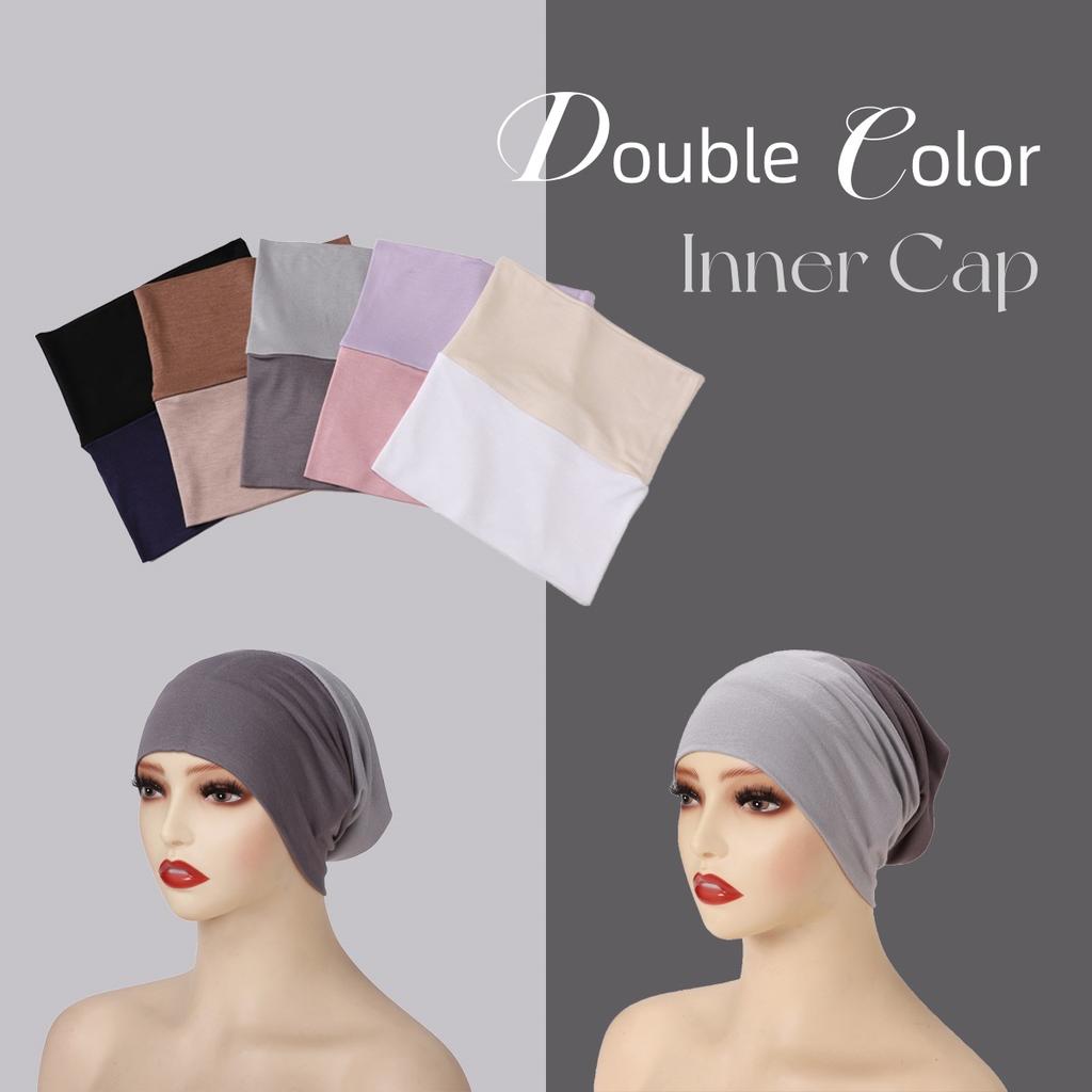 Fashion Double Color Inner Hijab Cap For Women Cotton Jersey Underscarf Hijab Undercap Islam Headscarf Wraps Turban Headband