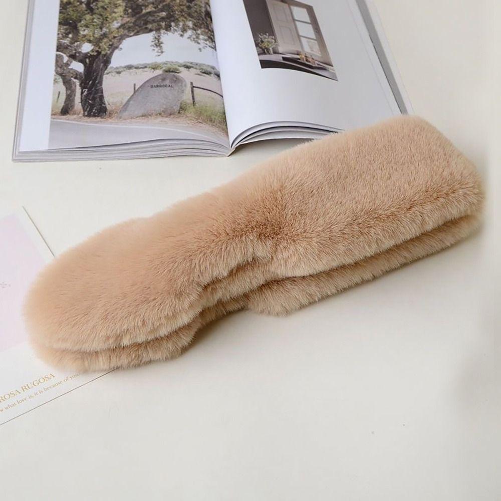Faux Rabbit Fur Plush Cross Scarf Solid Color Neckerchief Wrap Winter Warm Neck Scarf  Girls