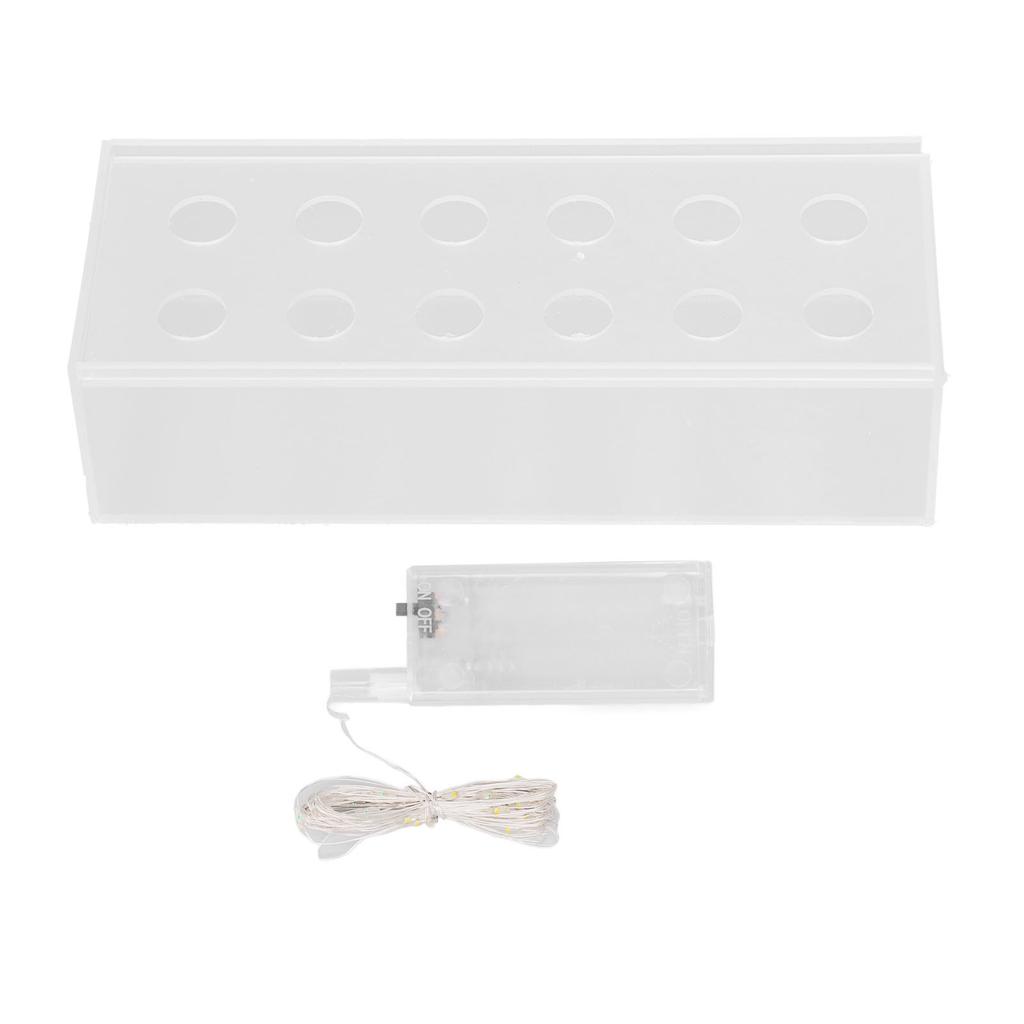 Прямоугольная ваза для цветов с 12 отверстиями и светодиодной подсветкой из прозрачного акрила, современные вазы, длинная цветочная центральная часть