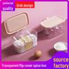 Multi-Grid Moisture-Proof Spice Box with Spoon - Integrated Kitchen Organizer for Salt, MSG, and More