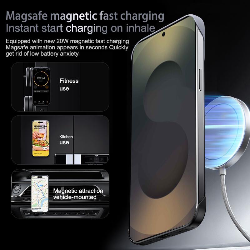 Для Samsung Galaxy S26, S26 Plus, S26 Ultra, S25, S25 Ultra безрамочный металлический чехол для телефона с магнитным креплением, гладкая поверхность