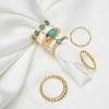 2024 6 колец/набор светло-зеленых драгоценных камней подарочный набор колец открытый модный подарок вечерние женские кольца