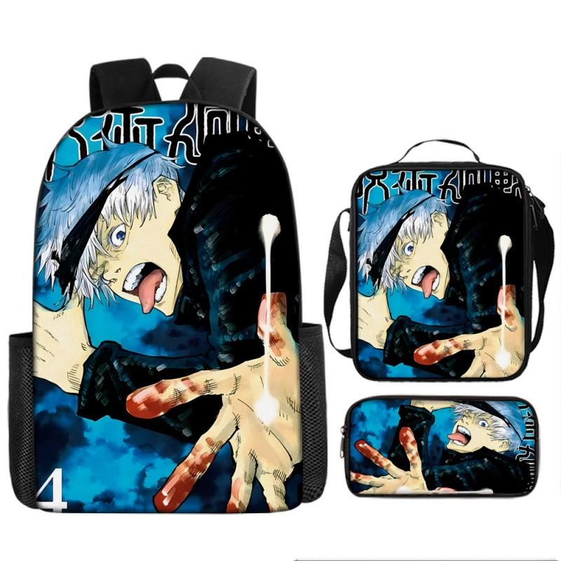 Jujutsu Kaisen Anime School Backpack Kids Teens Lightweight Oxford Fabric Dual-Strap Bag With Padded Back Support