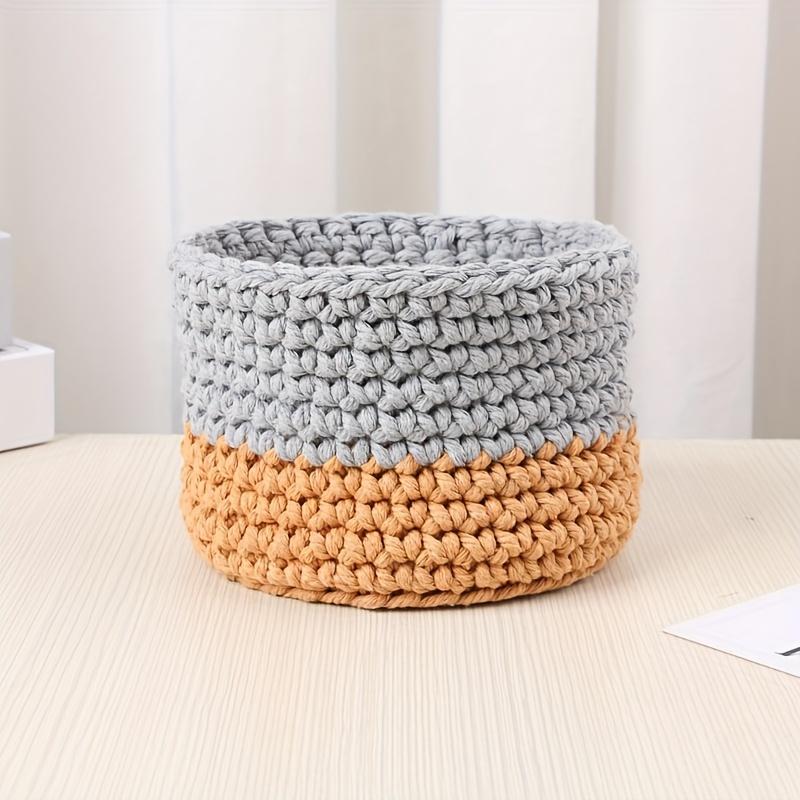 1 шт. Корзина для хранения из хлопка ручной работы - для мелочей, ключей, органайзер для рабочего стола и журнального столика