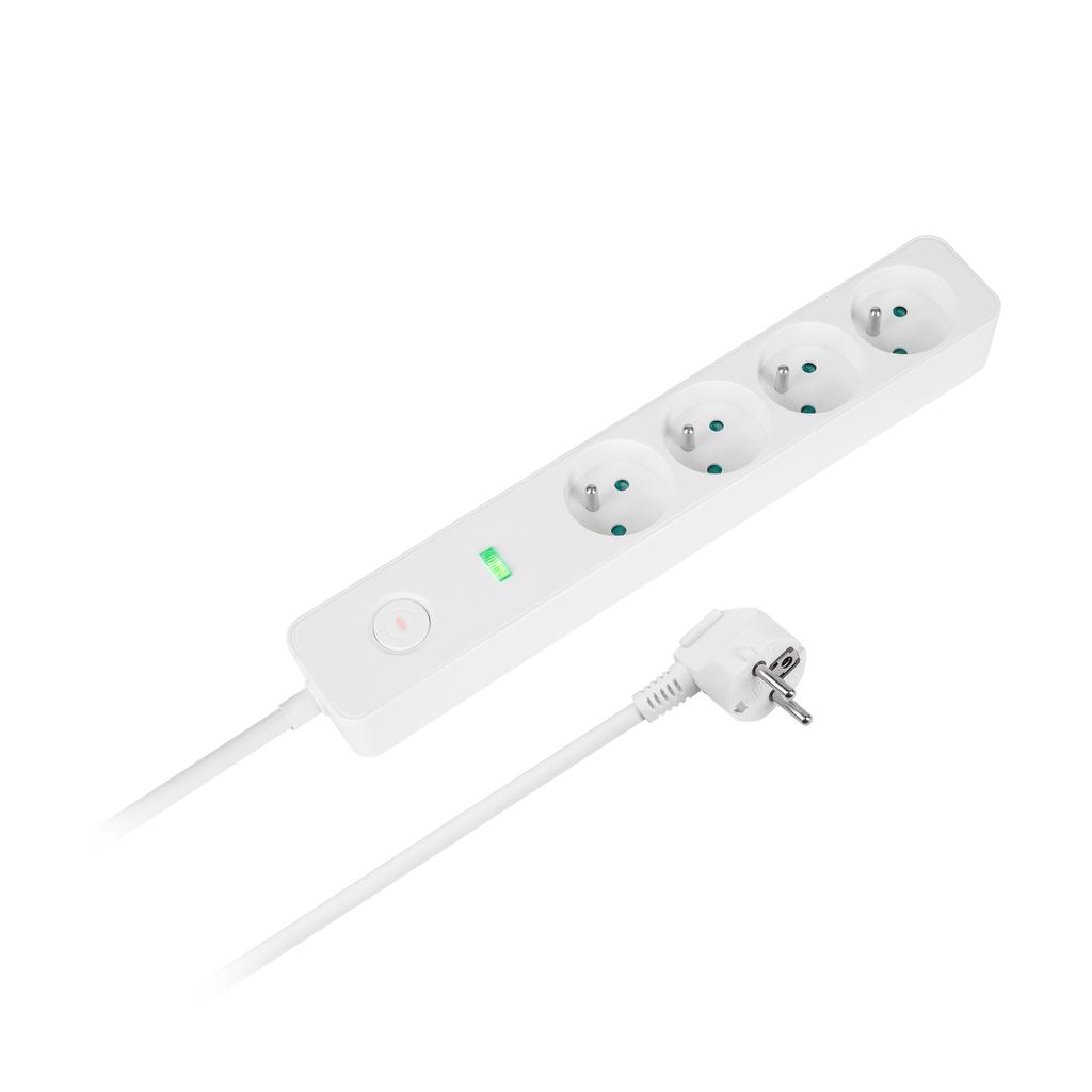 Rebel extension cord, 4-socket power strip, 1.5m switch
