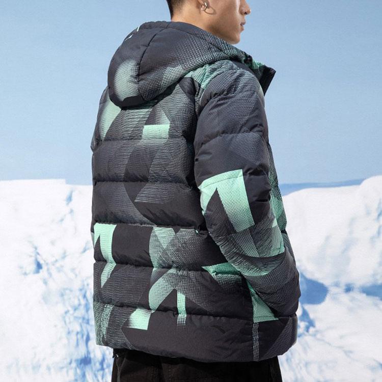 Anta Баскетбольная серия, пуховик с капюшоном и цветными блоками, мужская верхняя одежда, сказочный зеленый 152141923-4