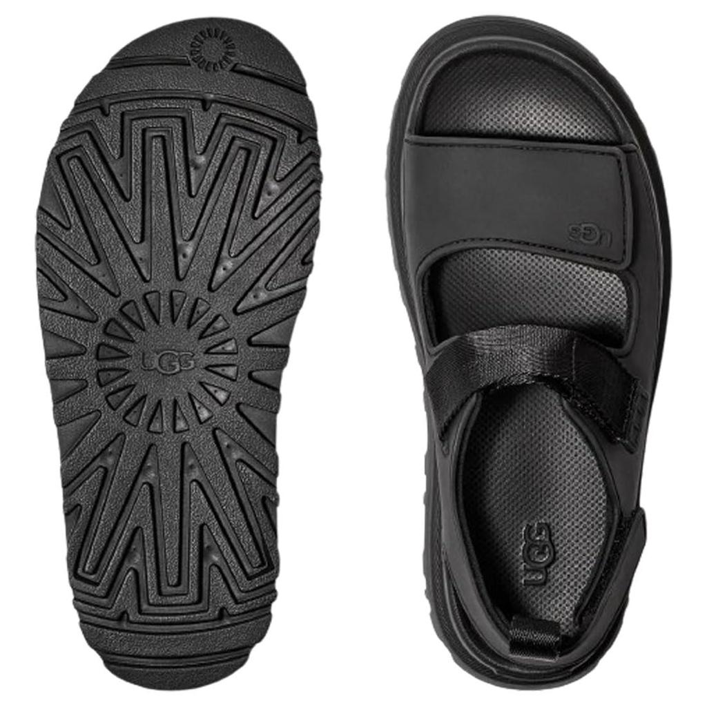 Thick Golden GOLDENGLOW 1152685 BLACK US8 [UGG] Sandals, Straps, Sole, Platform, Lightweight, Glow, Women's, (BLK) (25.0cm) [Used]