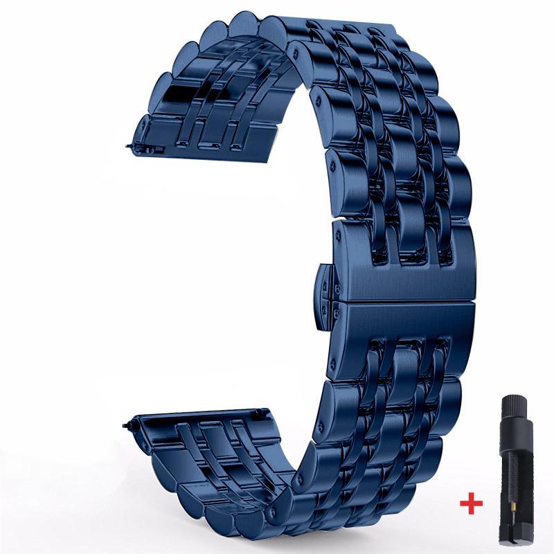 22 мм 20 мм ремешок для Samsung Galaxy Watch 3 41 45 мм 46 мм 42 мм Gear S3 стальной ремешок Active2 40 44 мм металлическая петля для Amazfit BIP 2 GTR