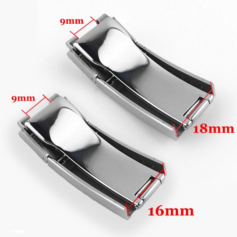 Застежка для ремешка часов 9x16 мм для Rolex GMT Yacht-Master Submariner Daytona из нержавеющей стали, регулируемая металлическая кнопочная застежка для часов