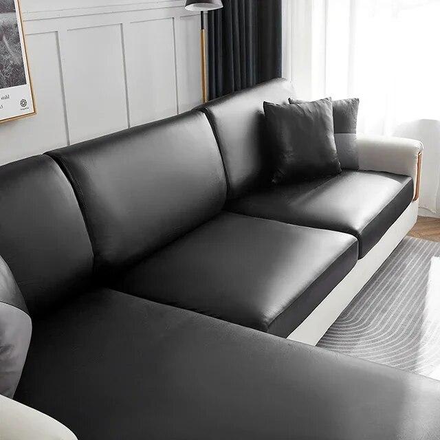 PU Leather Sofa Seat Cushion Covers Waterproof Anti-dirty Slipcover Seat Protector Corner L-shaped Sofa Cover 1/2/3/4 Seater