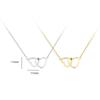 Double Heart Clavicle Choker Alloy Pendant Necklace Fashion Love Drop Necklace