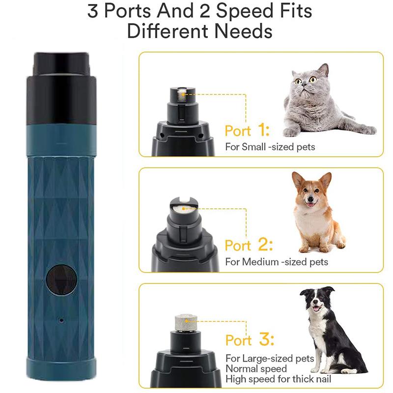 Electric Dog Nail Clippers Pet Claws Cutter Grinders Tools With LED Light Cat Paws Nail Grooming Trimmer Cleaning Supplies