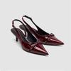 Fashion Summer Pointed Toe Women High Heels Fashion Butterfly-Knot Female Pumps New 2025 Footwear Slingbacks Ladies Mid Heels Sandals