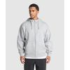 Gymshark Crest Oversized Zip Up Hoodie Light Grey Core Marl A5a9t Gbcn