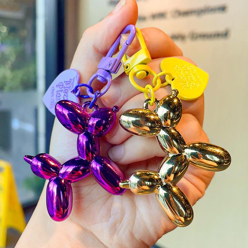 Mini Heart Balloon Dog Keychain Colorful Acrylic Charm Perfect Parties For