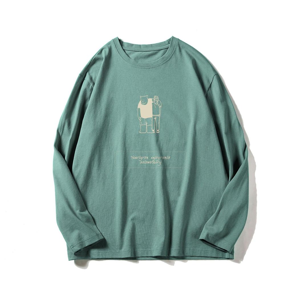 Long-sleeved T-shirt Men's Fall Fun Printing Loose Casual Bottoming Shirt Youth Simple Comfortable Versatile Thin Models of Tops