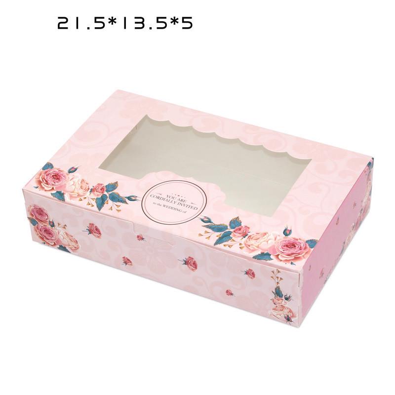 Pin Rose 10Pcs Sweet Beautiful Wedding Party Cup Cake For 2/4/6 Cake Case Cupcake Windowed Boxes