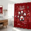 1 шт. Романтическая красная водонепроницаемая занавеска для душа с принтом кошачьей лапы на День святого Валентина, 12 крючков, несколько размеров, простая установка